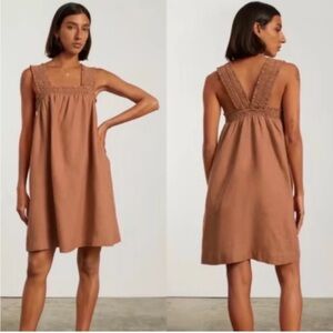 Everlane The Smocked Linen Dress